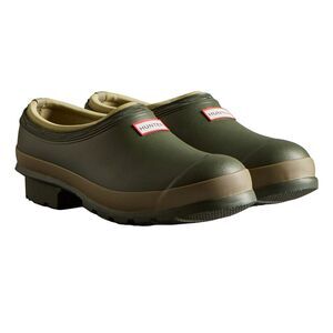 Hunter Womens/Ladies Neoprene Garden Clogs / Dark Olive/Clay